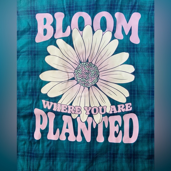 Justice Blue Plaid Kids Shirt - Picture 4 of 5